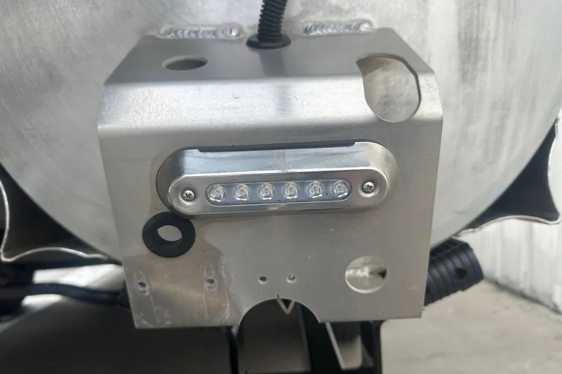 Slide: The Image of Close-up of 2024 Avalon LSZ 2385 VRB boat component with LED light fixture. - 7