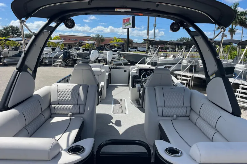 Slide: The Image of 2026 Avalon 2385 Catalina Quad Lounger, Tri Toon High Performance boat interior with luxurious seating. - 10