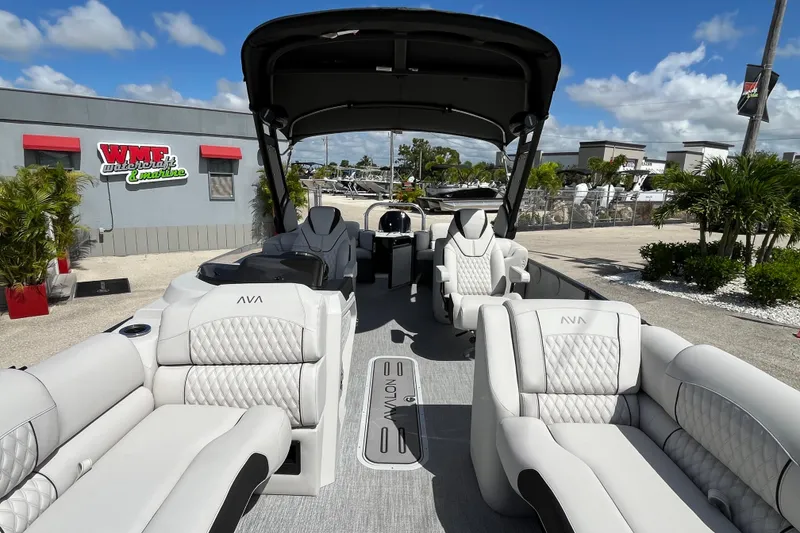 Slide: The Image of Luxurious interior of 2026 Avalon 2385 Catalina Quad Lounger, featuring plush seating and modern design. - 18