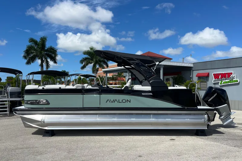 Slide: The Image of 2026 Avalon 2385 Catalina Quad Lounger, Tri Toon High Performance boat interior with luxurious seating. - 9