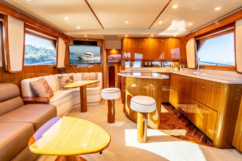 Slide: The Image of Luxurious interior of 2014 Viking 46 Convertible yacht with elegant wood finishes and modern amenities. - 20