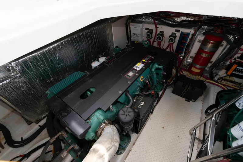Slide: The Image of Engine room of 2007 Cruisers Yachts 420 Express with Volvo Penta engine. - 19