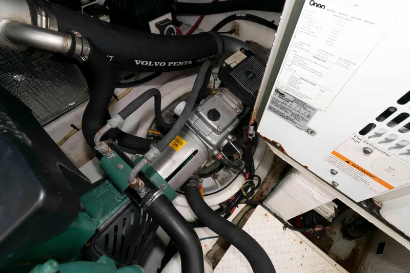 Slide: The Image of Engine room of 2007 Cruisers Yachts 420 Express with Volvo Penta components. - 21
