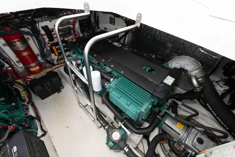 Slide: The Image of Engine room of 2007 Cruisers Yachts 420 Express with Volvo Penta components. - 18