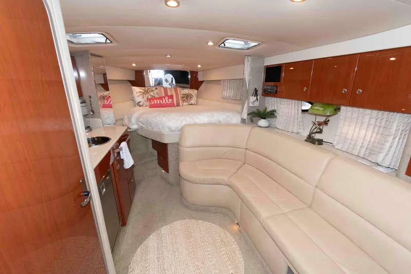 Slide: The Image of Interior of 2008 Formula 31 Performance Cruiser with cozy seating and modern amenities. - 12