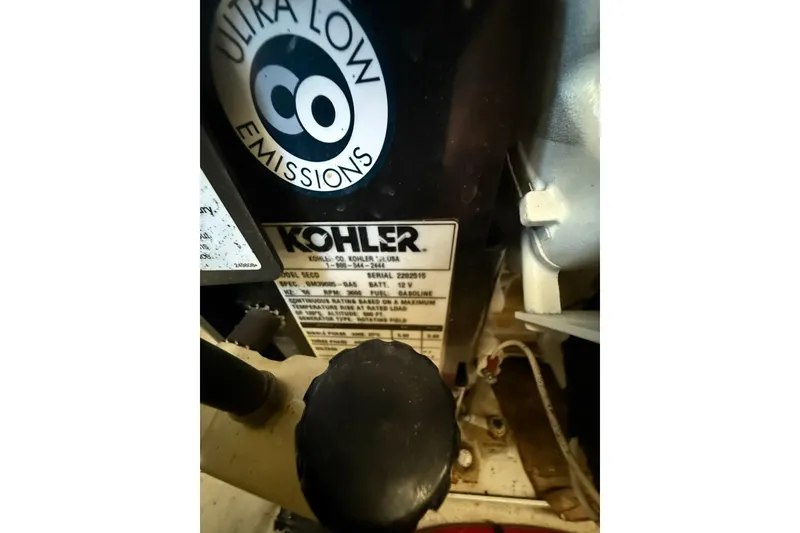 Slide: The Image of Kohler engine label on 2009 Sea Ray 350 Sundancer, featuring ultra-low emissions. - 29