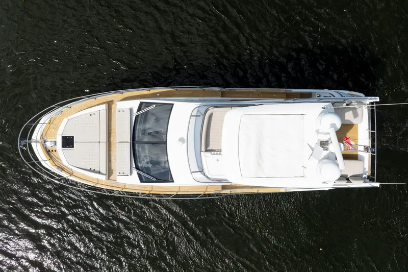 Slide: The Image of Overhead view of 2018 Azimut 50 Fly yacht on water. - 9