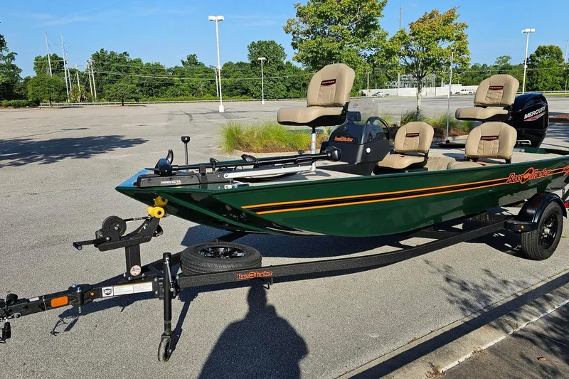 Slide: The Image of 2026 Tracker Bass Tracker Classic Limited boat on trailer in parking lot. - 7