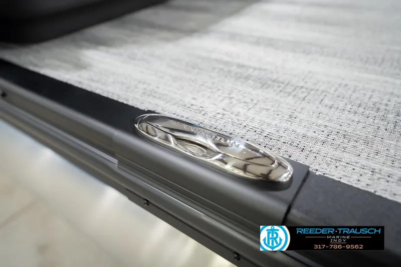 Slide: The Image of 2026 Bennington 22 ML boat detail with Reeder Trausch Marine logo. - 59