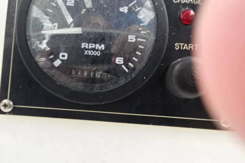 Slide: The Image of Close-up of RPM gauge on 2003 Beneteau Oceanis Clipper 393 sailboat dashboard. - 7