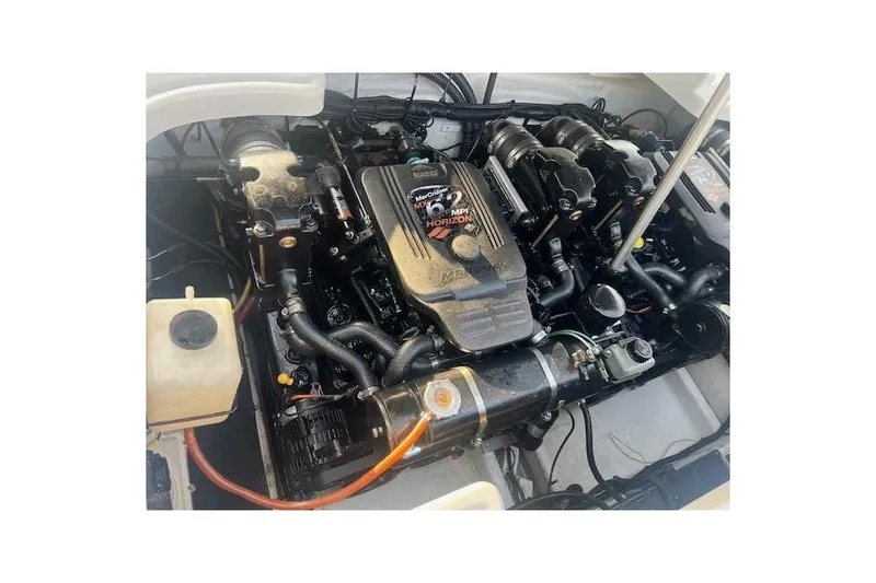 Slide: The Image of Engine of 2007 Crownline 320 LS boat, featuring MerCruiser 6.2L MPI Horizon. - 26