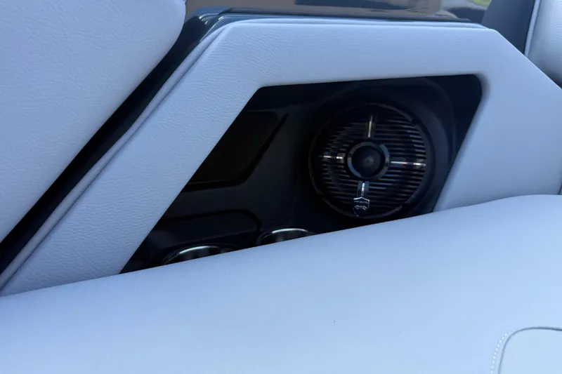 Slide: The Image of Interior speaker detail of 2026 Moomba Tykon boat with modern design. - 44