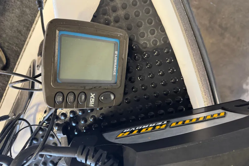 Slide: The Image of Lowrance X51 fish finder and Minn Kota trolling motor on Skeeter WX1850 boat. - 16