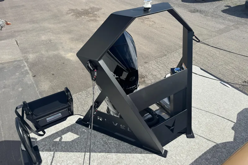 Slide: The Image of 2026 Revel RS25 boat engine and frame on a textured surface. - 29