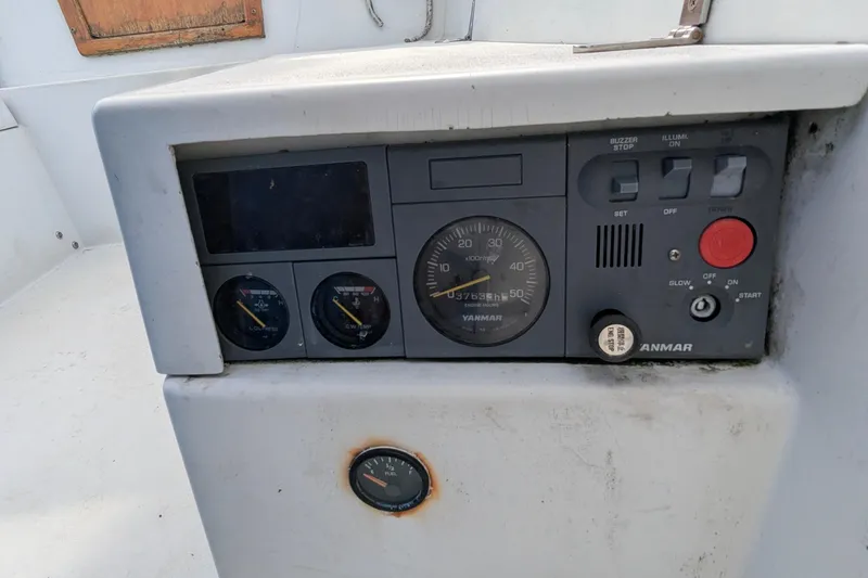 Slide: The Image of Inflatable dinghy "S.V. Mazama" docked beside a C&C 36 sailboat, 1980 model. - 18