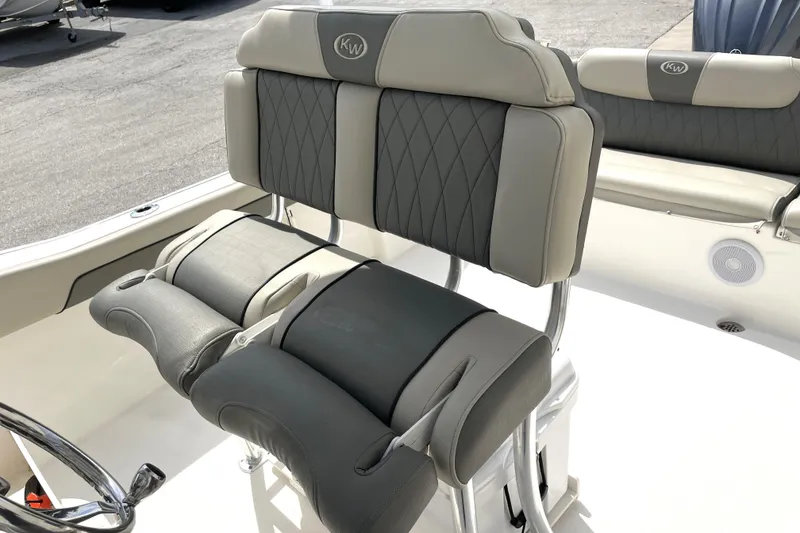 Slide: The Image of 2024 Key West 239 FS boat seating with cushioned, ergonomic design and stylish upholstery. - 24