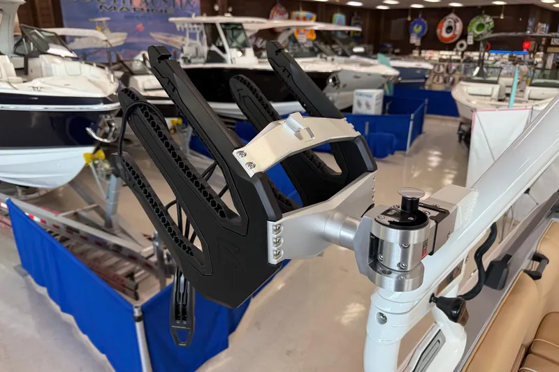 Slide: The Image of 2026 Moomba Craz boat accessory display at a showroom. - 41