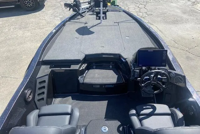 Slide: The Image of 2026 iKon VLX 20 boat interior with modern dashboard and seating. - 3