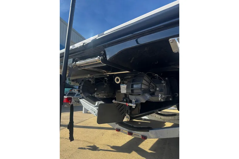 Slide: The Image of 2026 Yamaha Boats AR220 jet propulsion system close-up under sunny sky. - 16