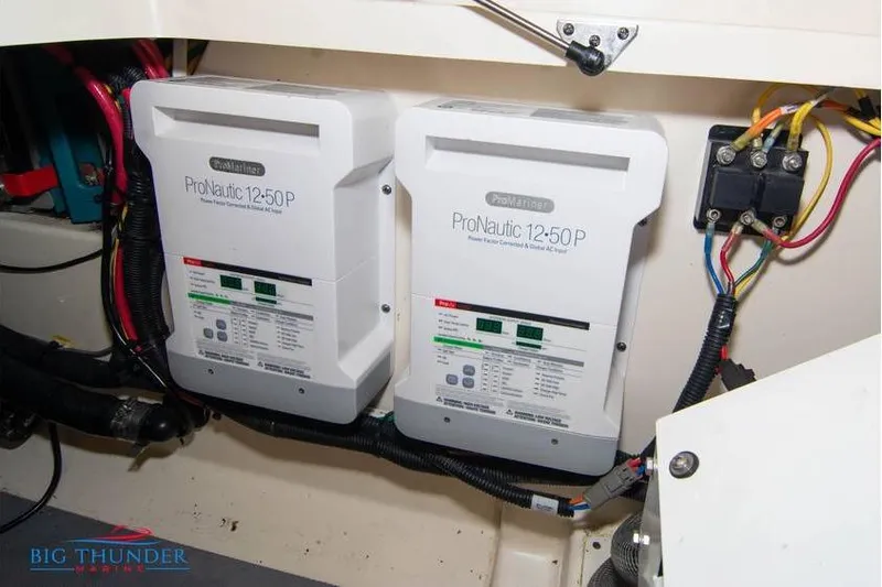 Slide: The Image of 2022 Scout 350 LXZ boat electrical system with ProNautic 12:50P chargers. - 68