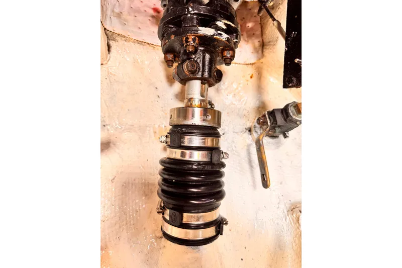 Slide: The Image of Close-up of a 1979 O'Day 37 Center Cockpit boat's mechanical component. - 28