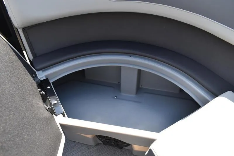 Slide: The Image of Interior of 2026 Lowe LS 170 boat with gray seating and flooring. - 23