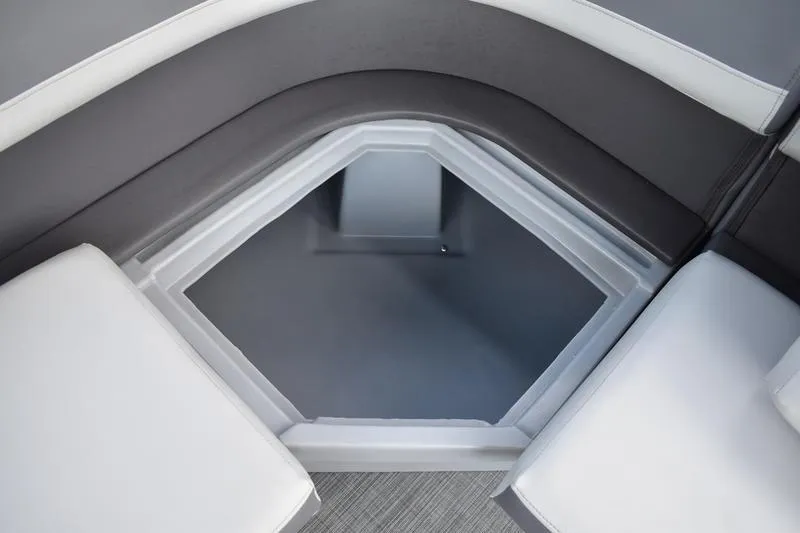 Slide: The Image of Interior of 2026 Lowe LS 170 boat with gray and white seating. - 38