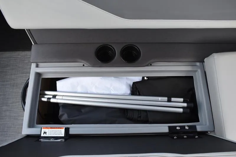 Slide: The Image of Close-up of 2026 Lowe LS 170 boat's chrome LED light and sensor. - 41