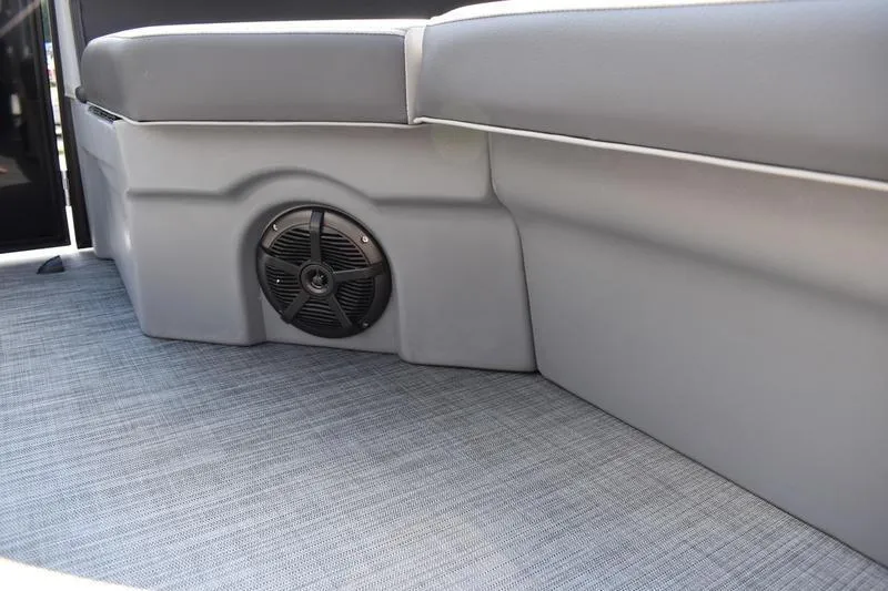 Slide: The Image of Interior of 2026 Lowe LS 170 boat with gray seating and flooring. - 8