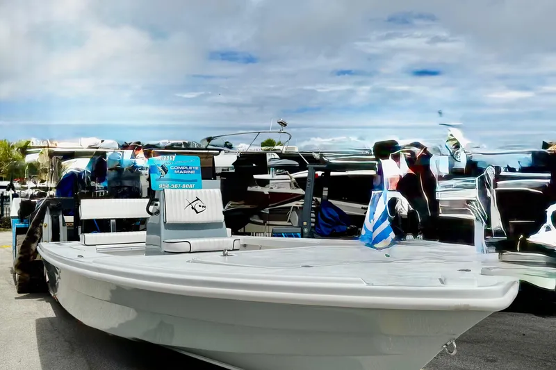 Slide: The Image of 2026 Piranha B2000 boat displayed outdoors under a cloudy sky. - 15