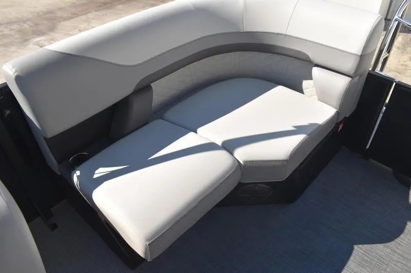 Slide: The Image of Interior of 2026 Lowe SS 230 boat with seating and table. - 39