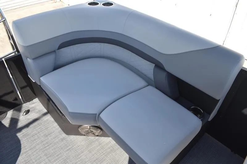 Slide: The Image of Luxurious seating on 2026 Lowe SS 230 boat with cup holders and modern design. - 41