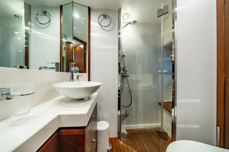 Slide: The Image of Luxurious interior of 2012 Princess 64 Flybridge Motor Yacht with elegant seating and modern design. - 24