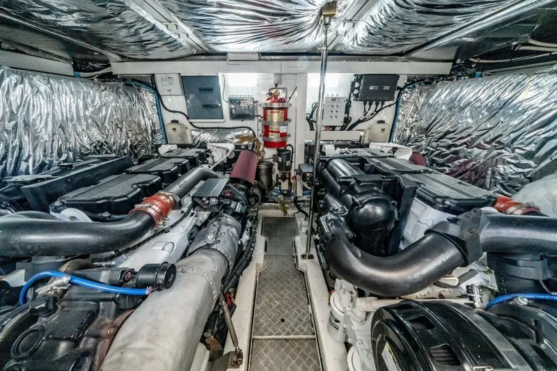 Slide: The Image of Luxurious bedroom interior of 2012 Princess 64 Flybridge Motor Yacht with modern amenities. - 35