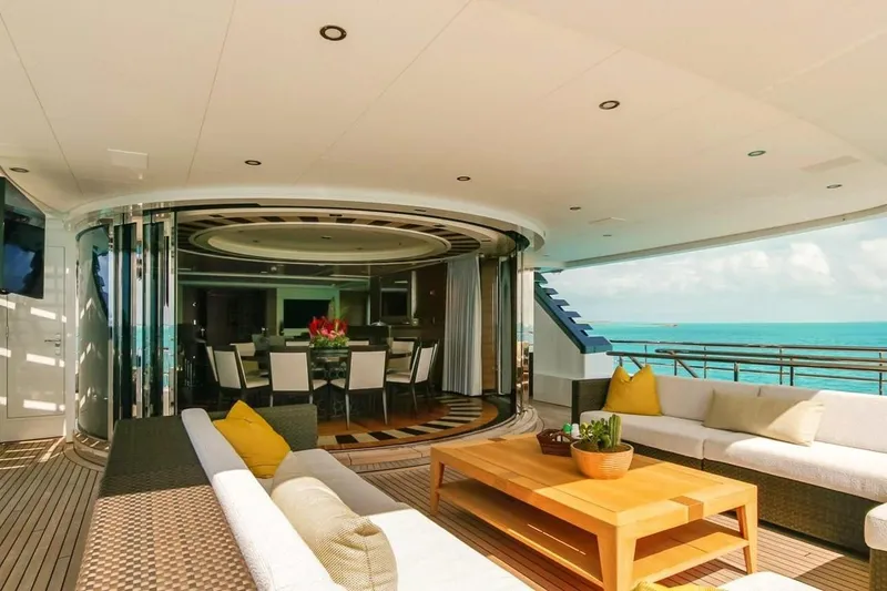 Slide: The Image of Luxurious bathroom interior on 2013 Feadship motor yacht, featuring elegant marble and modern fixtures. - 25