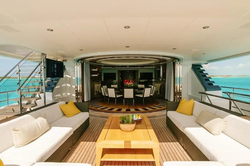 Slide: The Image of Luxurious marble bathroom on 2013 Feadship motor yacht, featuring elegant design and plush amenities. - 26