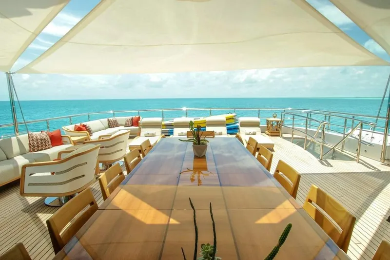 Slide: The Image of Luxurious marble bathroom on 2013 Feadship motor yacht, featuring elegant fixtures and modern design. - 34