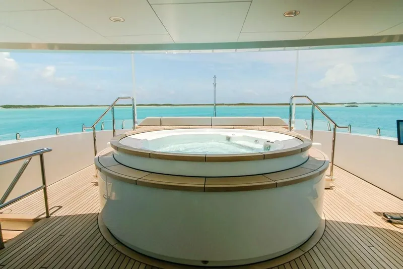 Slide: The Image of Luxurious marble bathroom in 2013 Feadship motor yacht, featuring elegant design and modern fixtures. - 35