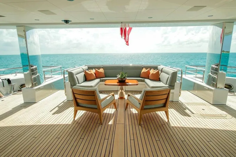 Slide: The Image of Luxurious 2013 Feadship motor yacht bedroom with modern design and ensuite bathroom. - 38