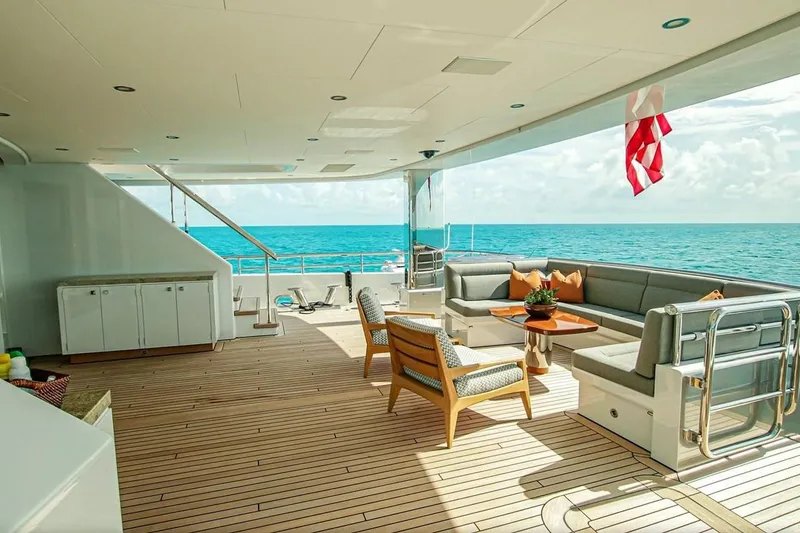 Slide: The Image of Luxurious marble bathroom on 2013 Feadship motor yacht, featuring modern fixtures and elegant design. - 39