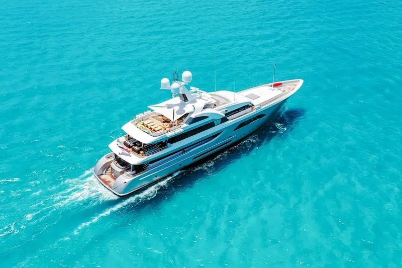 Slide: The Image of Modern kitchen in a 2013 Feadship motor yacht with stainless steel appliances and sleek design. - 41