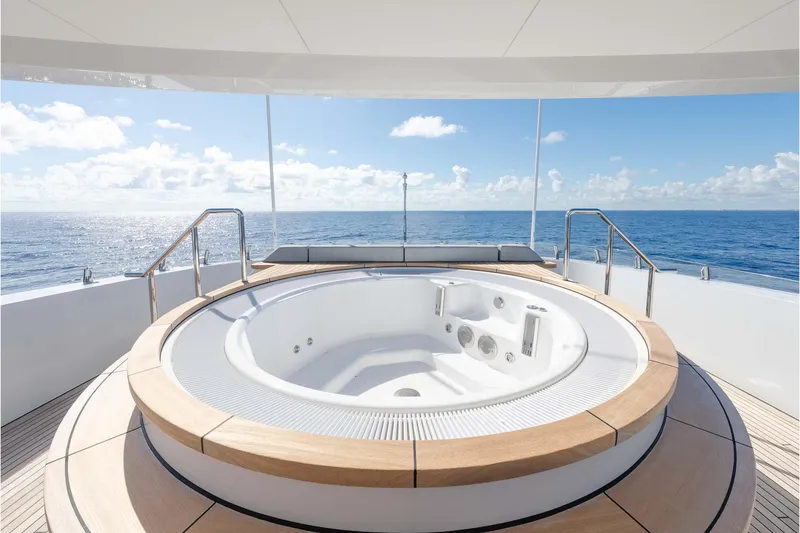 Slide: The Image of Luxurious Feadship motor yacht with jacuzzi, ocean view, 2013 model. - 59