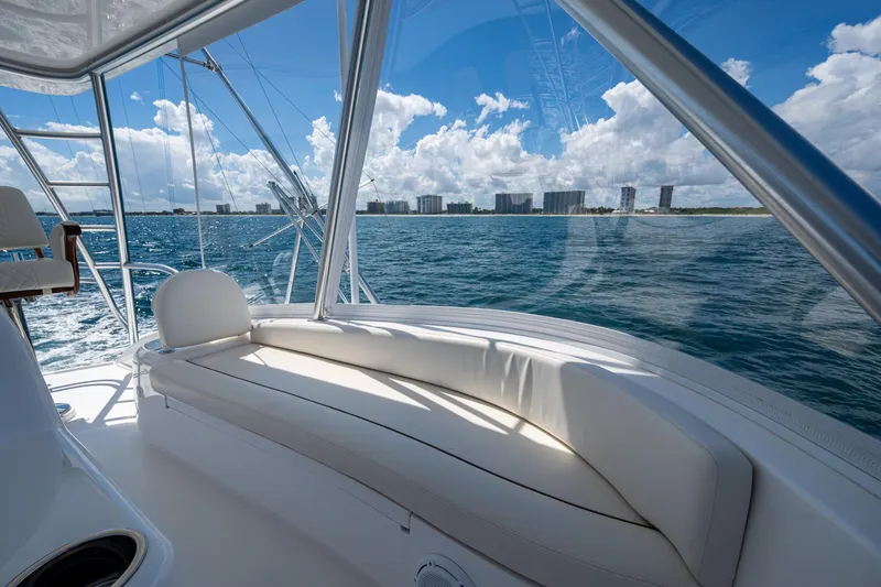 Slide: The Image of Luxurious Viking yacht interior with ocean view and distant city skyline. - 19