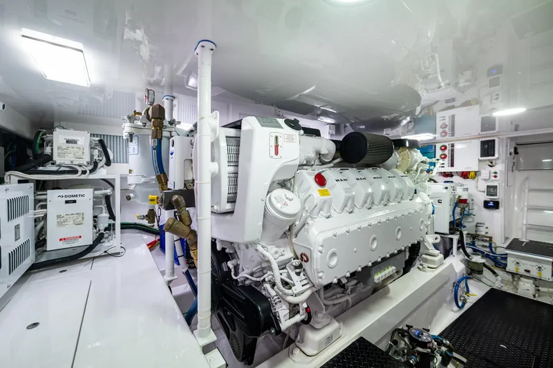 Slide: The Image of Viking yacht engine room with advanced machinery and equipment. - 66