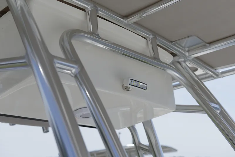 Slide: The Image of 2026 Key West 203 FS boat's sleek metal framework and modern design. - 21