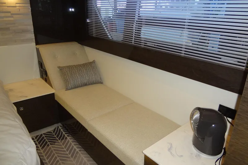 Slide: The Image of Luxurious interior of 2021 Cruisers Yachts 50 Cantius with elegant seating and modern decor. - 48