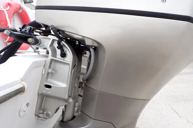 Slide: The Image of Close-up of a 2002 Pro-Line 33 WA boat engine detail. - 113