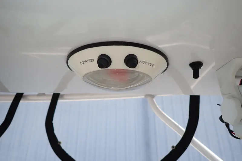 Slide: The Image of 2002 Pro-Line 33 WA boat courtesy and spreader light switches. - 57