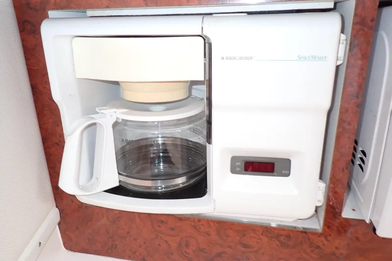 Slide: The Image of Built-in Black & Decker coffee maker on 2002 Pro-Line 33 WA boat. - 73