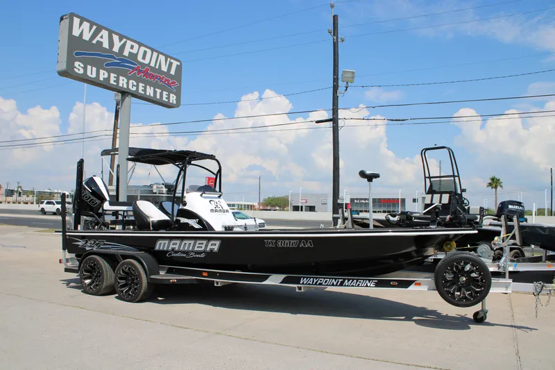 The Image of Black 2026 Mamba 227VX boat on trailer at Waypoint Marine Supercenter. - 0